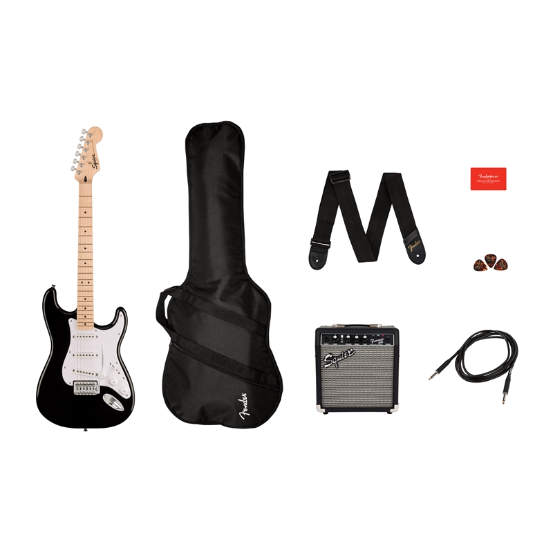 Pack Guit. Eléctrica Squier - SONIC STRAT BLK 10G